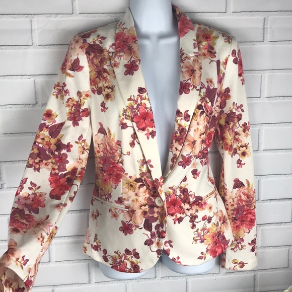 LC Lauren Conrad Tops - Lauren Conrad knit floral blazer 6 LC